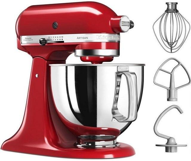 KitchenAid Artisan Küchenmaschine 5KSM125EER, 300 W, 4,8 l Schüssel, 300 Watt, Empire Rot