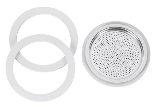 Ersatzdichtung / -filter-Set für Aluminium Espressobereiter 4-teilig