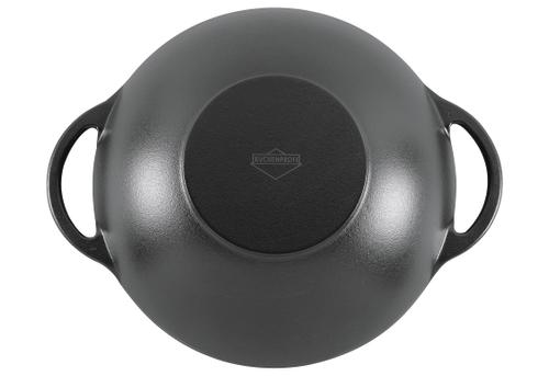 Wokpfanne Provence Gusseisen mit Glasdeckel Ø36cm schwarz