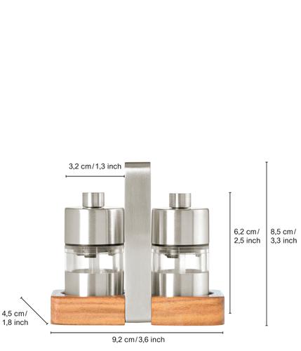 AdHoc Menage-Set »Minimill Pfeffer- und Salzmühle 3-tlg.«