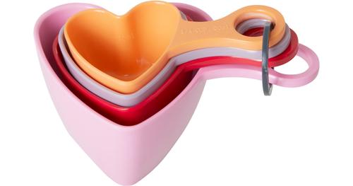 4-tlg. Melamin Messlöffel-Set "Heart Shape" mehrfarbig