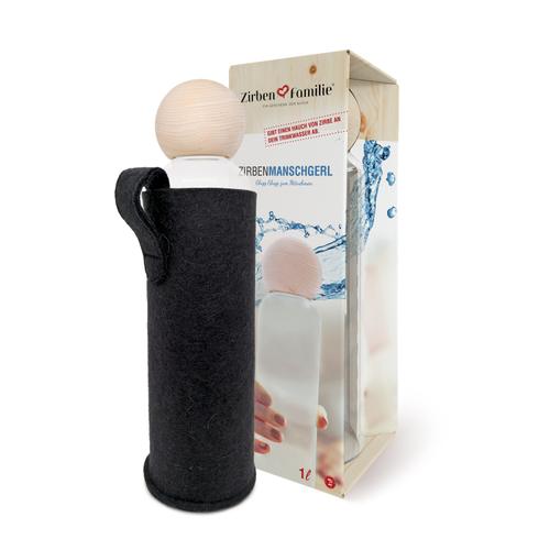 SET: ZirbenManschgerl Trinkflasche 1 Liter | 1.000 ml inkl Filztasche