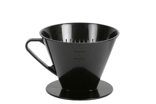 Kaffeehandfilter 1x4 mit 2 Löchern schwarz