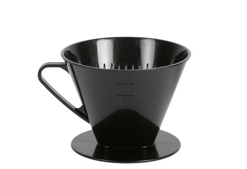 Kaffeehandfilter 1x4 mit 2 Löchern schwarz