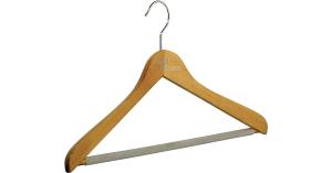 Holz Kleiderbügel Buche,mit Steg beige
