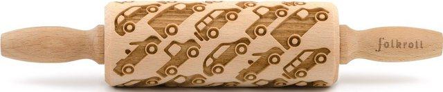 folkroll Teigroller »3D-Motiv-Teigrolle« Buchenholz, Autos