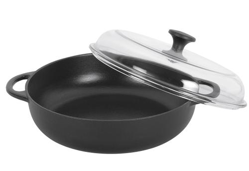 Küchenprofi Provence Bauernpfanne mit hohem Glasdeckel, - 28cm / schwarz