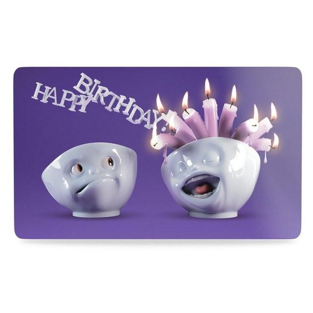 FIFTYEIGHT PRODUCTS Frühstücksbrett »TV Tassen Happy Birthday«, Melamin