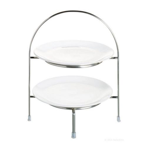 ASA SELECTION Etagere »à table Etagere Gestell 2stufig Ø 21cm«, Edelstahl
