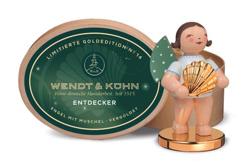 Entdecker, Engel mit Muschel, vergoldet