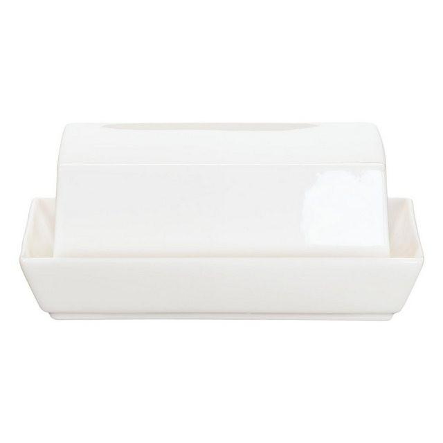 ASA SELECTION Butterdose »à table Fine Bone China Warmes Weiß B 12.8 cm«, Porzellan, (1-tlg)