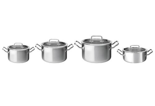 Topf-Set mit Glasdeckel BRIGADE BASIC 4-teilig