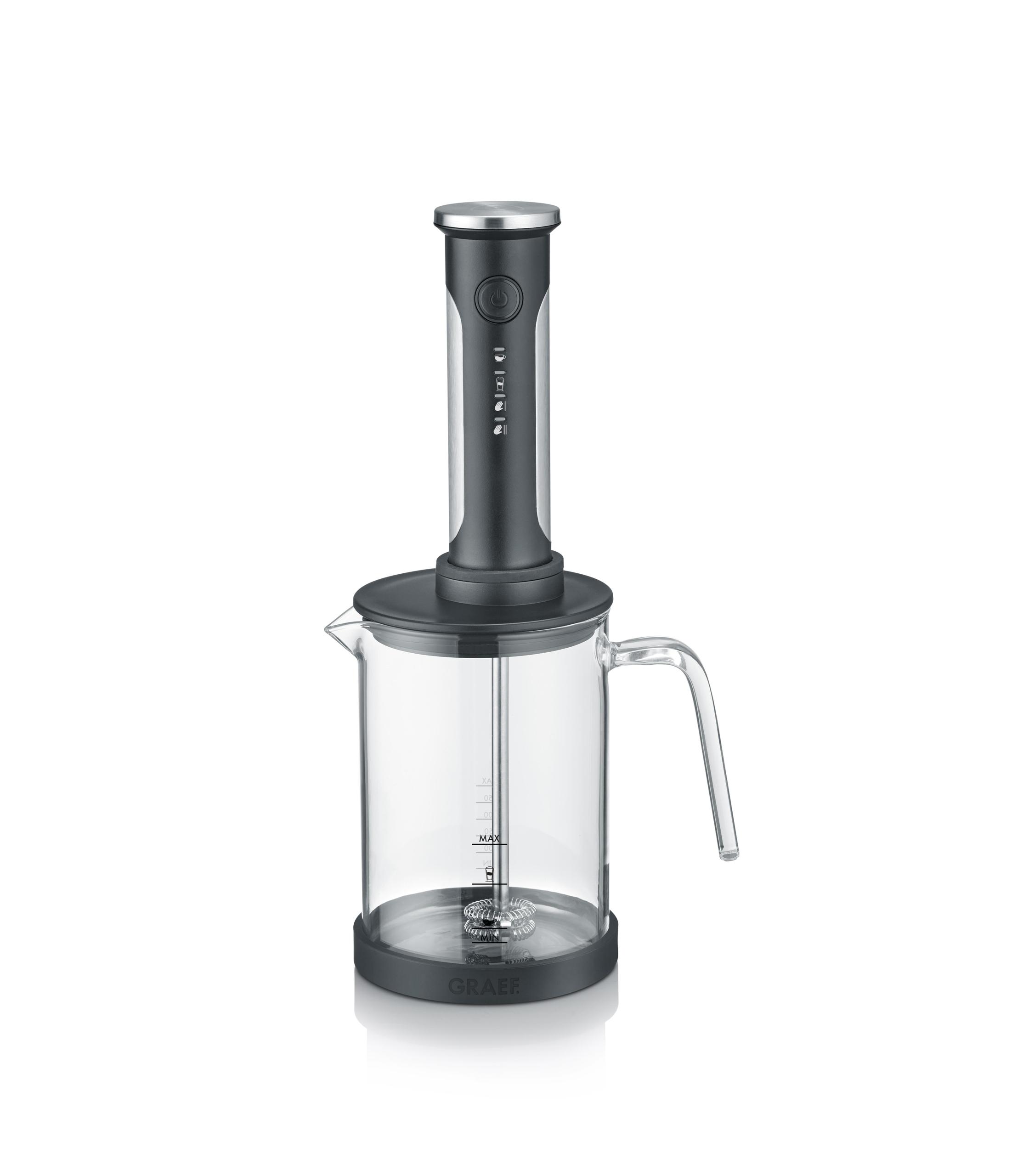 Akku-Milchaufschäumer MS202EU 300 ml Glas schwarz