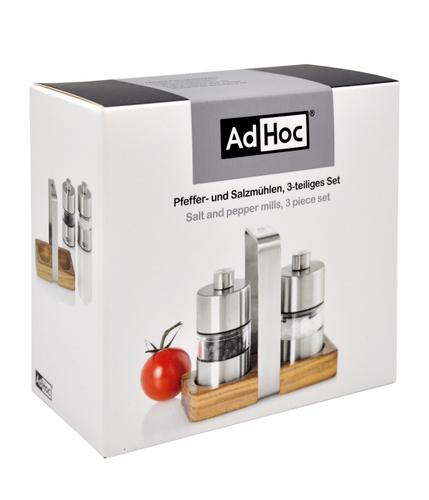 AdHoc Menage-Set »Minimill Pfeffer- und Salzmühle 3-tlg.«