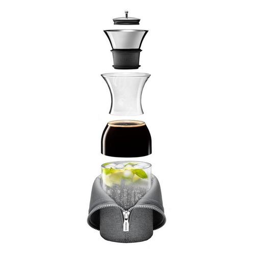 Eva Solo Karaffe »mit Manschette Glas/Edelstahl/Stoff Dunkelgrau 1 L«, 1 l