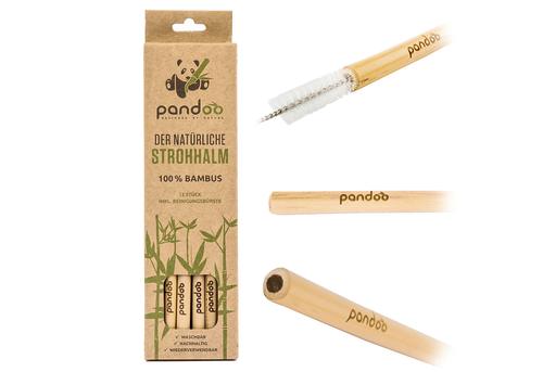 Pandoo Bambus Strohhalme mit Bürste - 20cm