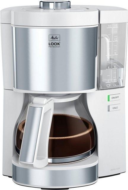 Melitta Filterkaffeemaschine Look V Perfection 1025-05 weiß, 1,25l Kaffeekanne, Papierfilter 1x4