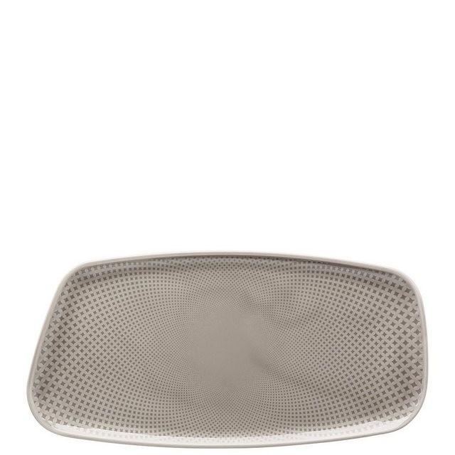 Rosenthal Servierplatte »Junto Pearl Grey Platte 30 x 15 cm«, Porzellan, (1-tlg)