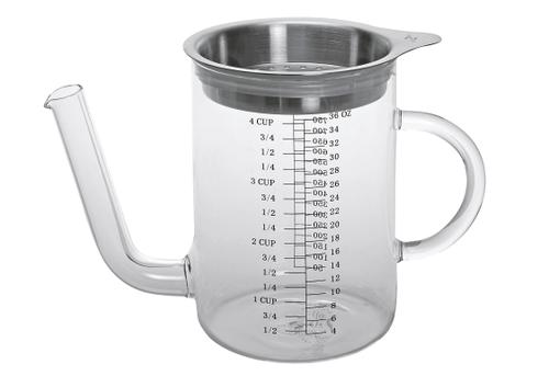 Fett-Trennkanne 1l mit Edelstahl-Sieb