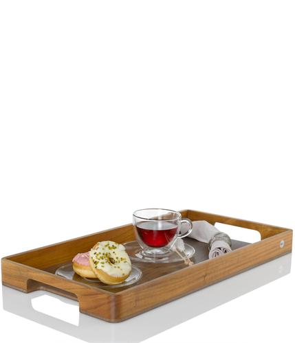 Serviertablett SERVE, Akazienholz/Walnussholz