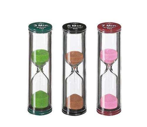 Sanduhr Tea-Time 8cm Ø2,3cm 3er Set