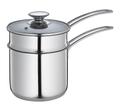 Wasserbad-Topf Edelstahl mit Glasdeckel 1,5 l Ø14cm