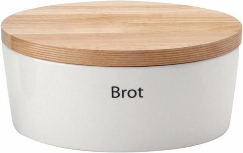 Continenta Brotkasten, Keramik, Holz, (1-tlg), Handarbeit