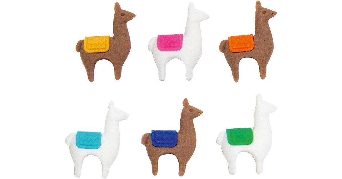 6-tlg. Glasmarker Set "Lama" bunt