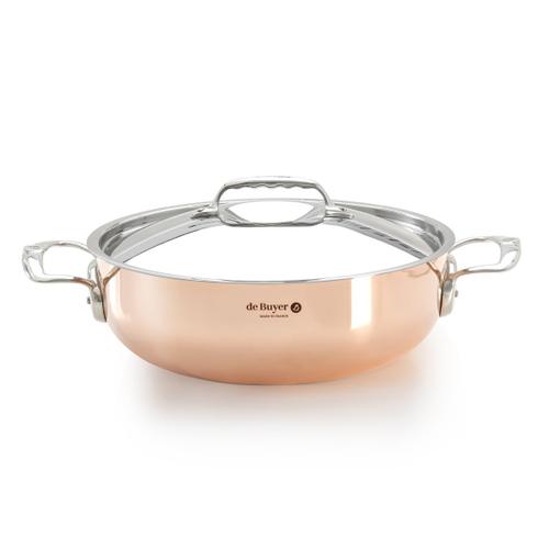 de Buyer Prima Matera massive Kupfer Schmorkasserolle 28cm mit Edelstahl Deckel und Griffen - Default Title