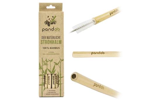 Pandoo Bambus Strohhalme mit Bürste - 20cm