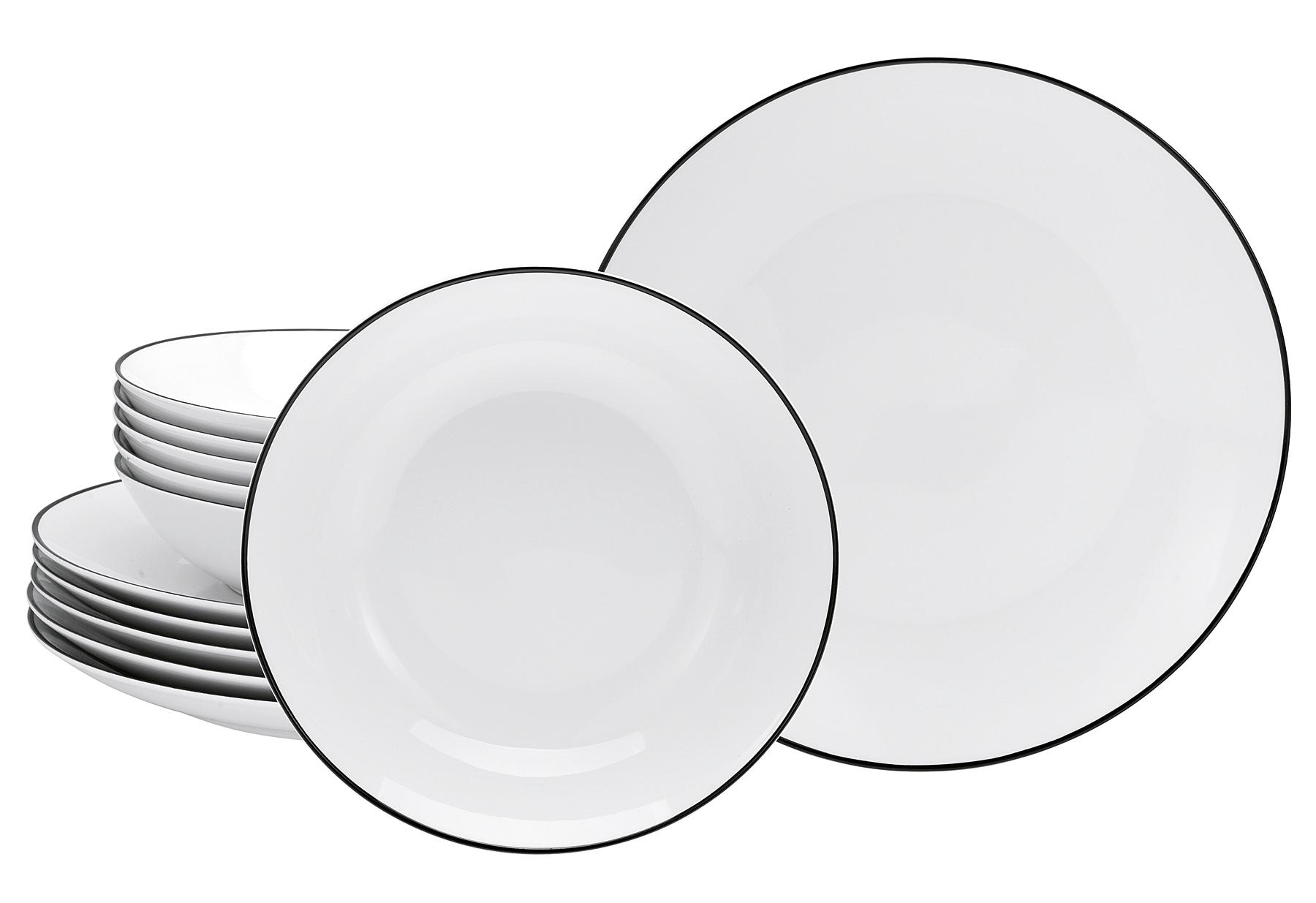 Tafelservice 'Black Line' 12-teilig