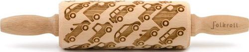 folkroll Teigroller »3D-Motiv-Teigrolle« Buchenholz, Autos