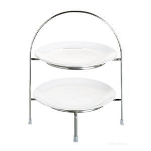 ASA SELECTION Etagere »à table Etagere Gestell 2stufig Ø 21cm«, Edelstahl