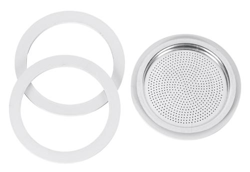 Ersatzdichtung / -filter-Set für Aluminium Espressobereiter 4-teilig