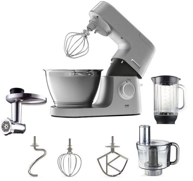 KENWOOD Küchenmaschine Chef Elite KVC5401S, 1200 W, 4,6 l Schüssel, 3tlg. Patisserie-Set Pro, inkl. Gratiszubehör im Gesamtwert von UVP € 339,97